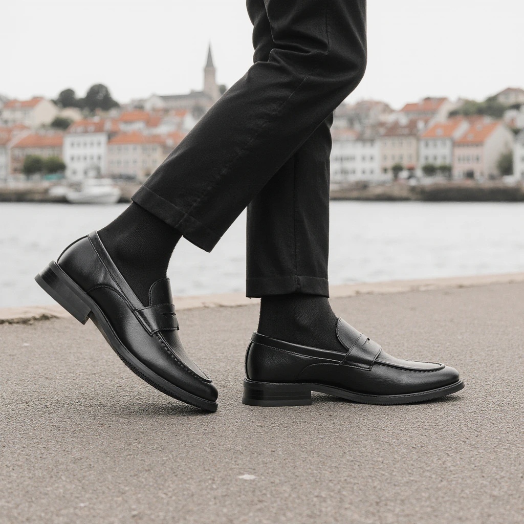 Men Formal Wear Shoes - Mocasines Negros Clásicos para Hombre, Zapatos