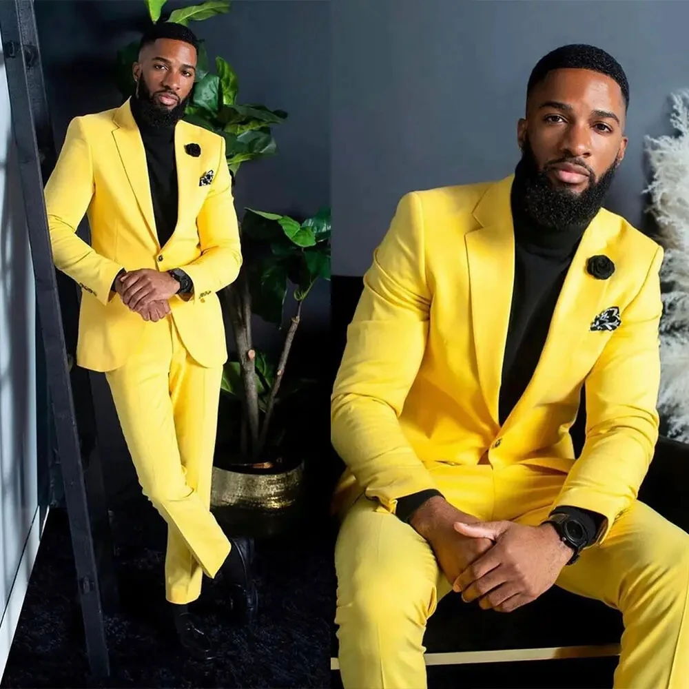 Formal Wear For Men Yellow - Trajes de Hombre Amarillos, Corte Entallado,