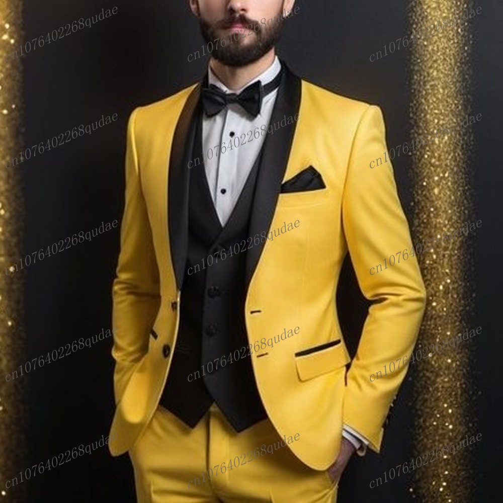 Formal Wear For Men Yellow - Nuevo traje Formal amarillo y negro