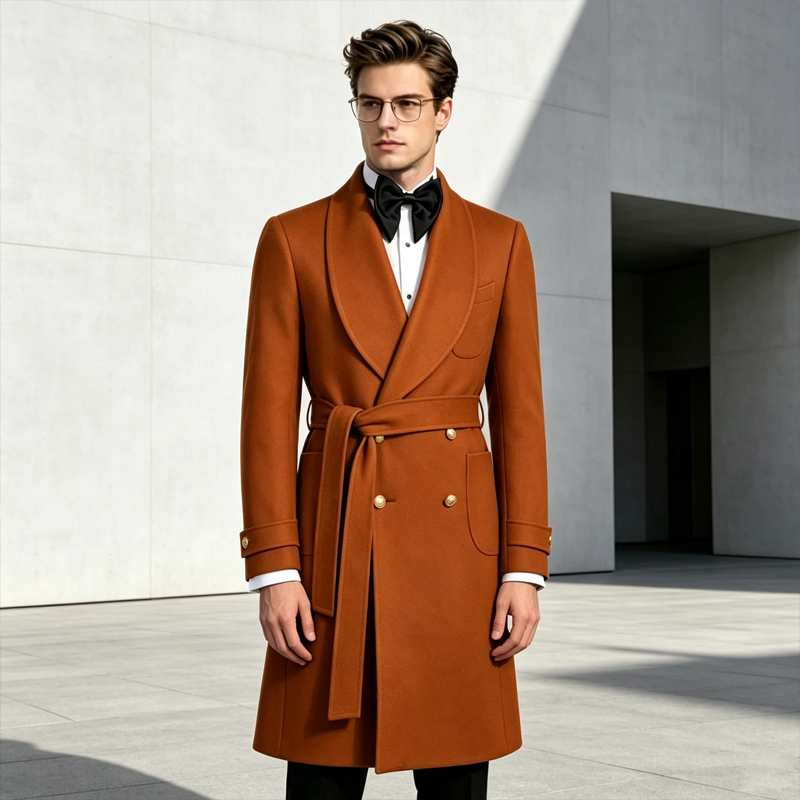 Men'S Formal Wear In Winter - Abrigo de Lujo para Hombre, Mezcla