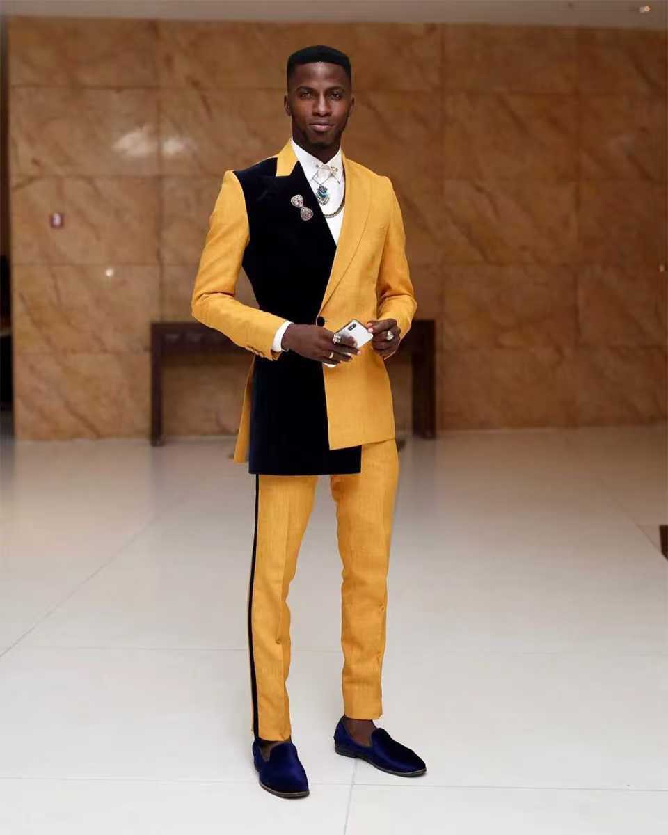 Conjunto de traje negro y amar - Formal Wear For Men Yellow reseña y precio