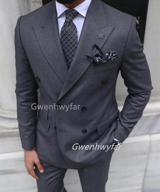 Gwenhwyar Grey Double Breasted - Men Formal Wear Clothes reseña y precio
