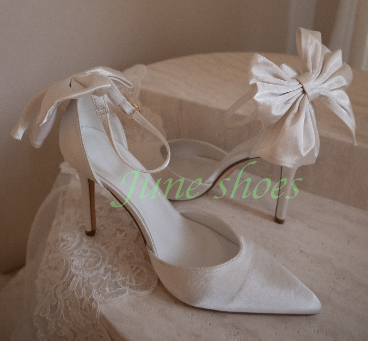 Zapatos de Tacón Alto para Muj - Satin Bow Tie reseña y precio